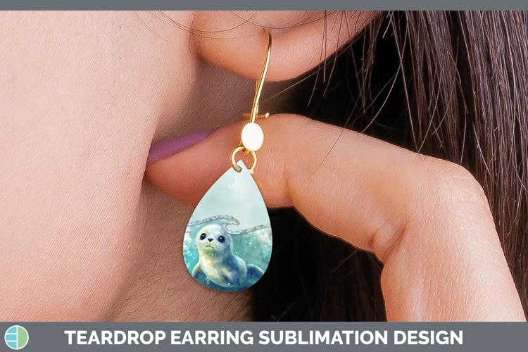 Add A Name Seal Teardrop Earrings Sublimation Earrings Desig
