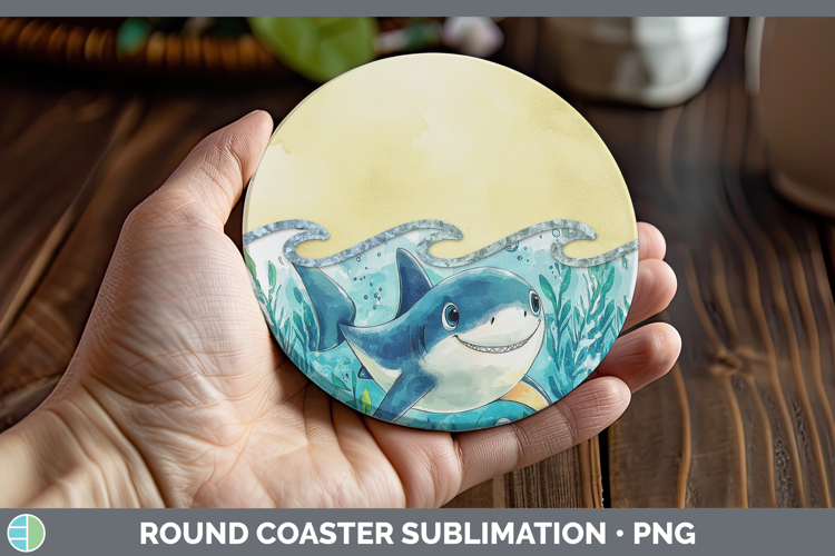 Add A Name Shark Round Coaster Sublimation Coaster Designs