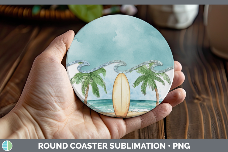 Add A Name Surfboard Round Coaster Sublimation Coaster Desig