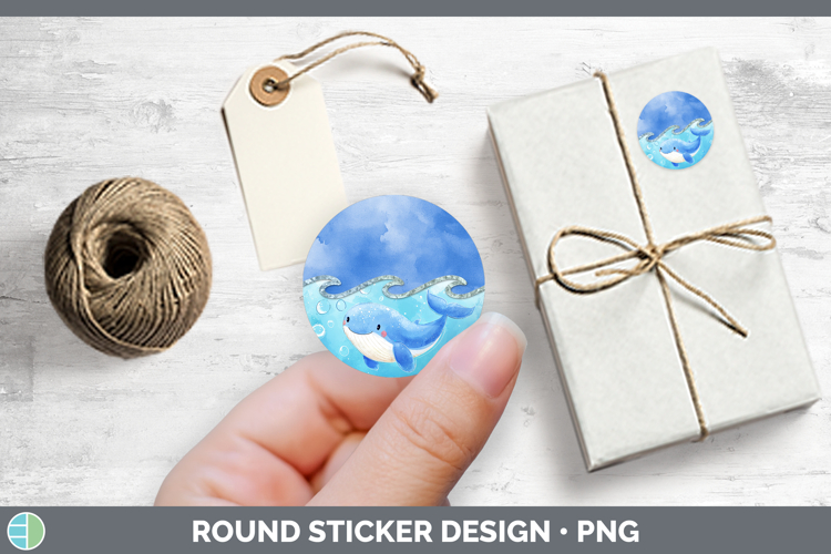 Add A Name Whale Stickers | Round Labels Designs