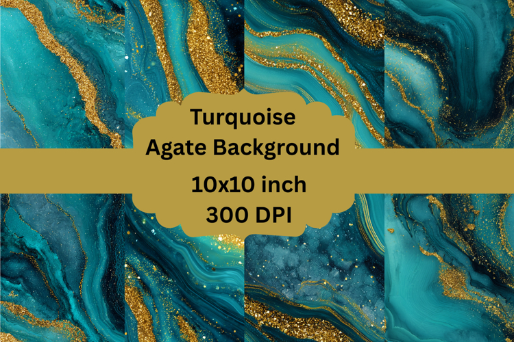 Turquoise Agate Background Paper 10 Inch PNG Designs