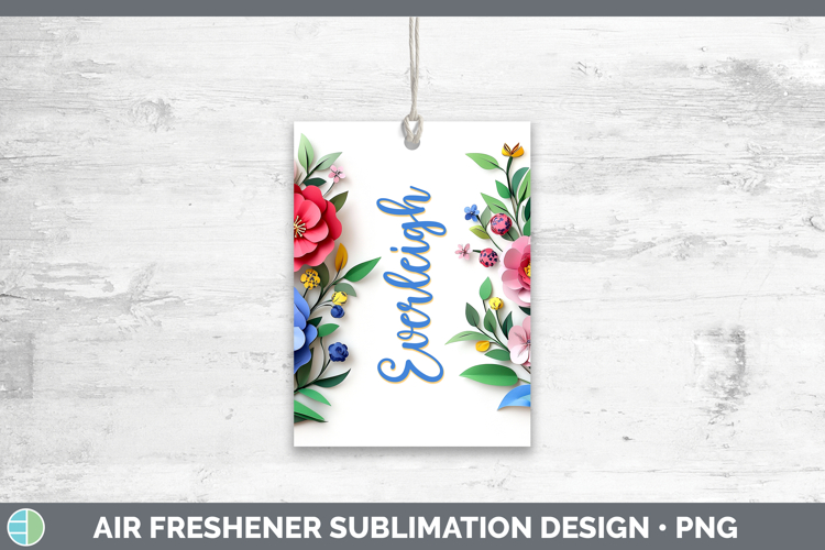 Add Name 3D Flowers Air Freshener Sublimation Car Freshener