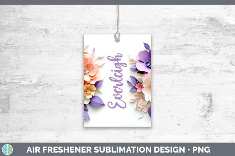 Add Name 3D Flowers Air Freshener Sublimation Car Freshener