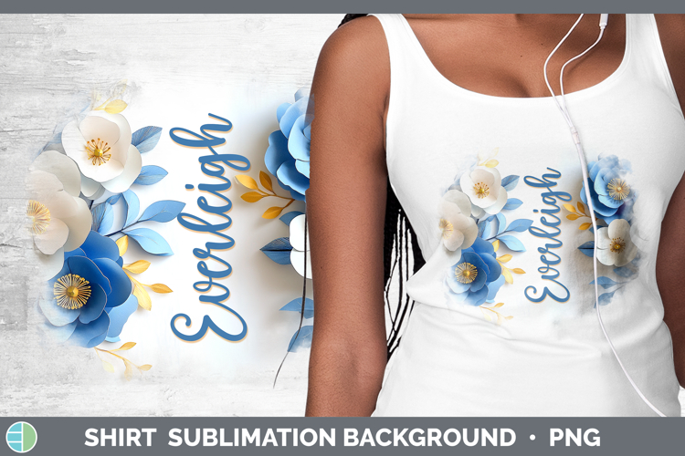 Add Name 3D Flowers Shirt Sublimation Sublimation Background