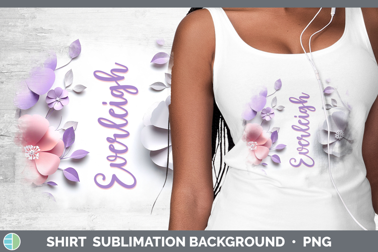 Add Name 3D Flowers Shirt Sublimation Sublimation Background