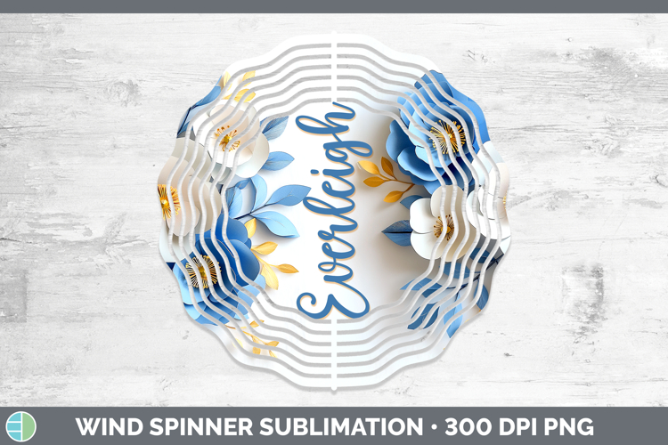 Add Name 3D Flowers Wind Spinner Sublimation Spinner Designs