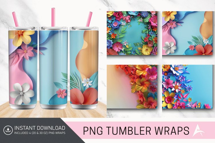3D Floral Tumbler Wrap example image 1