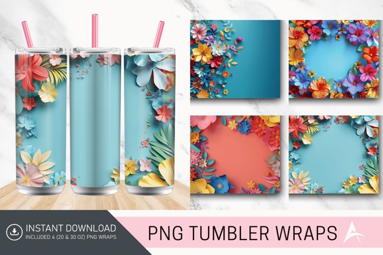3D Floral Tumbler Wrap example image 1