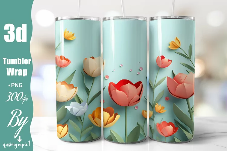Add your own text Tumbler, Floral Add Your Name Tumbler
