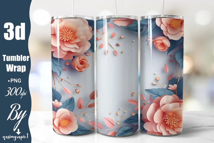 Add your own text Tumbler, Floral Add Your Name Tumbler