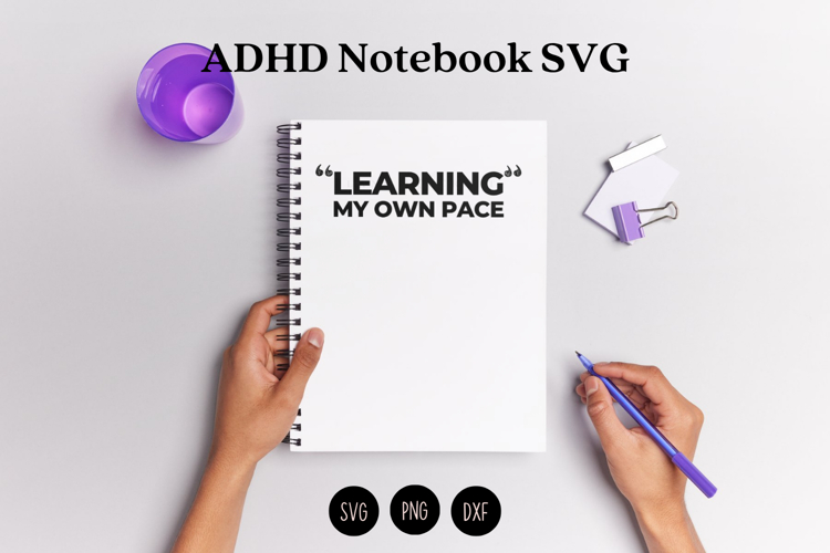 ADHD Notebook Cover SVG | Funny Chaos Brain Design