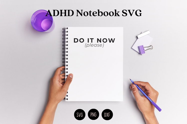 ADHD Notebook Cover SVG | Funny Chaos Brain Design