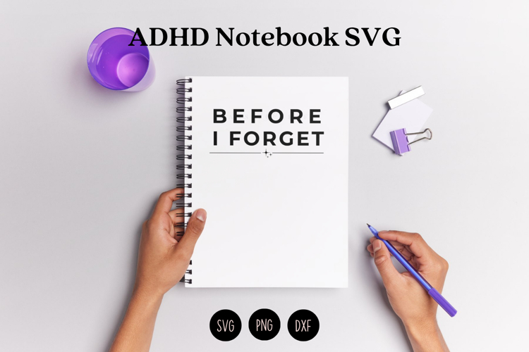 ADHD Notebook Cover SVG | Funny Chaos Brain Design