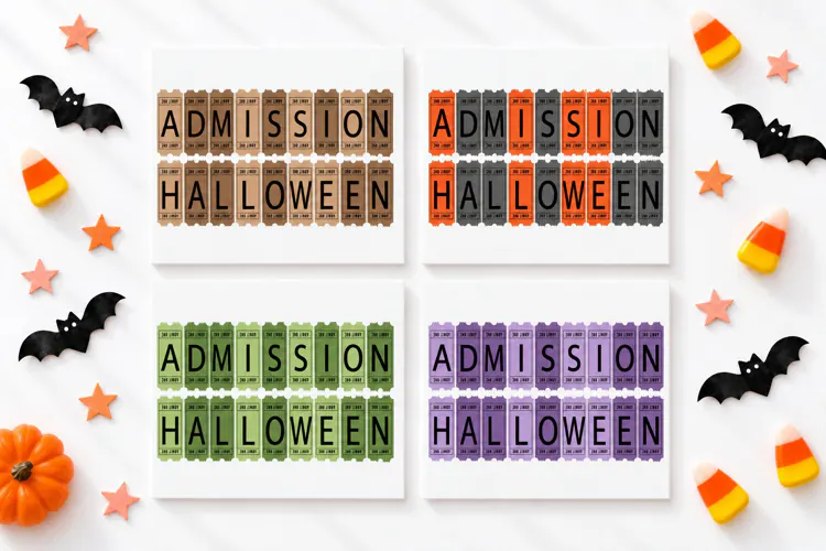 Admission Halloween | Ticket Color Font