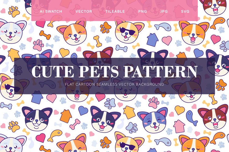Cute Dog Seamless Pattern example image 1