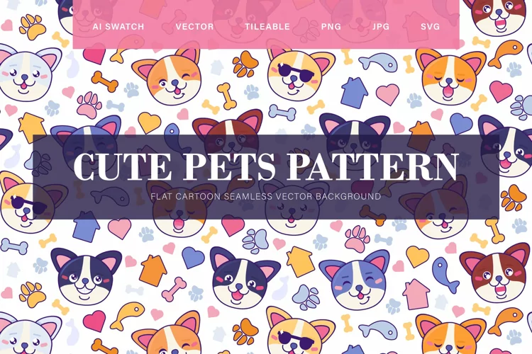 Cute Dog Seamless Pattern