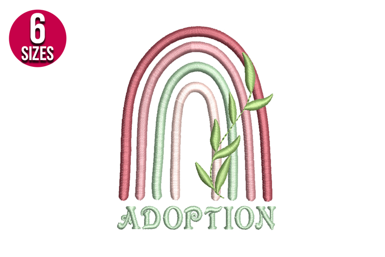 Adoption Rainbow Machine Embroidery Design - 6 sizes