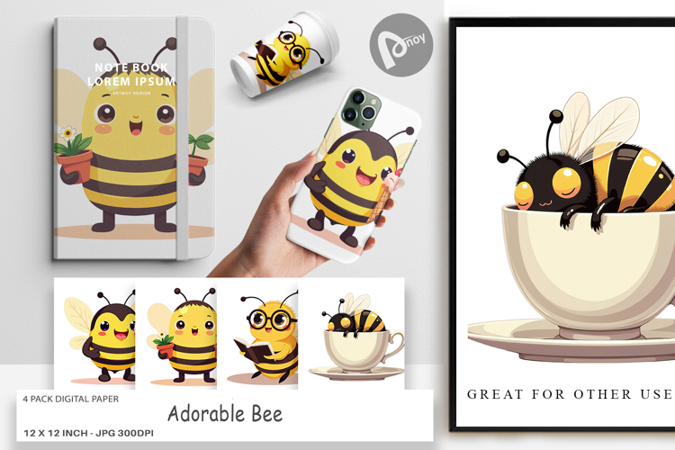Bee Scrapbook Paper Image 15