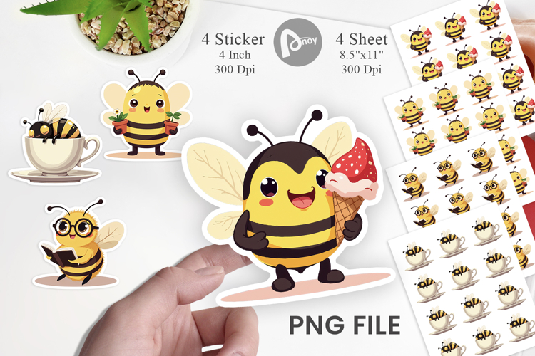 Adorable Bee Sticker