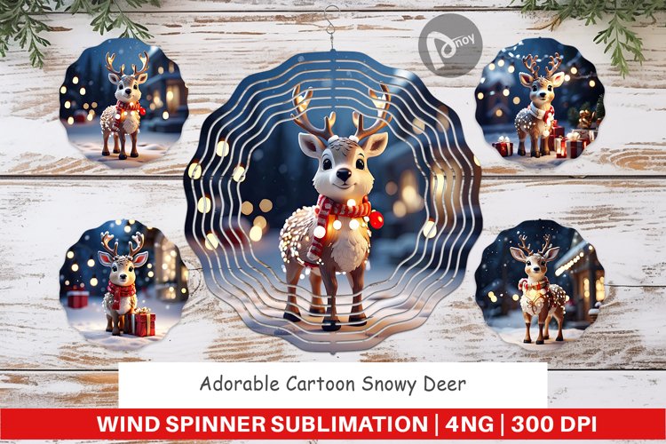 Wind Spinner Adorable Snowy Deer