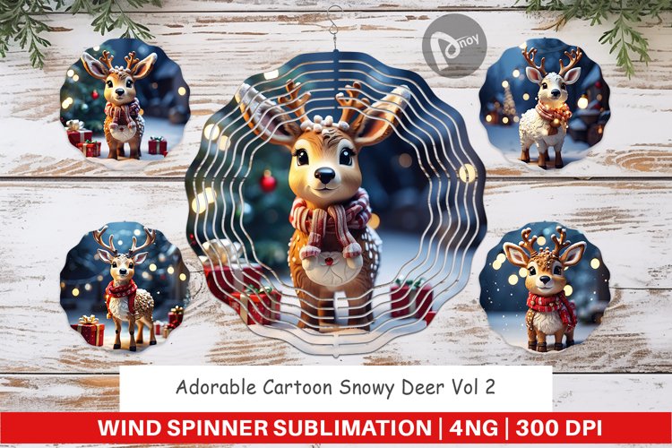 Wind Spinner Adorable Snowy Deer