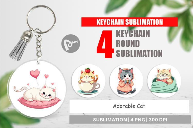 Keychain Adorable Cat