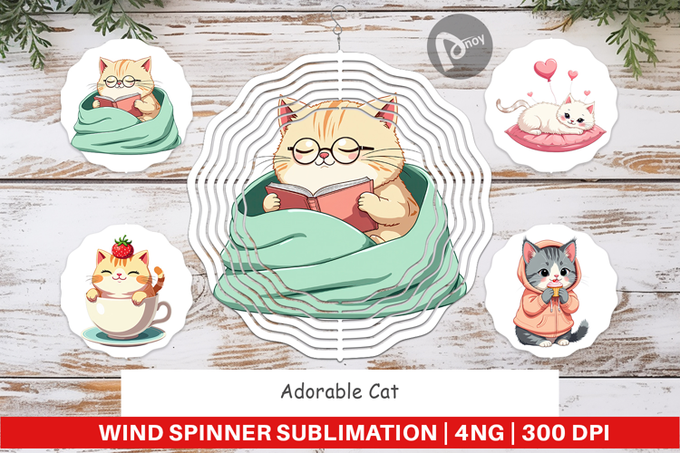 Wind Spinner Adorable Cat