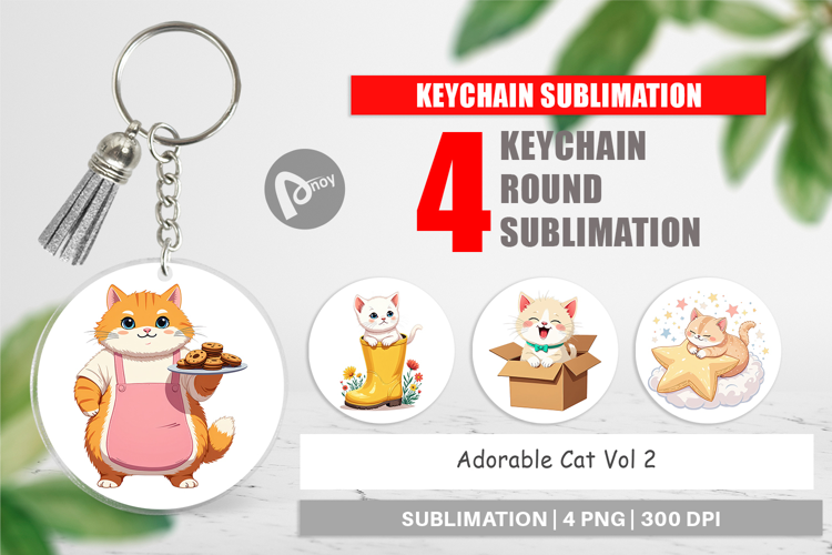 Keychain Adorable Cat