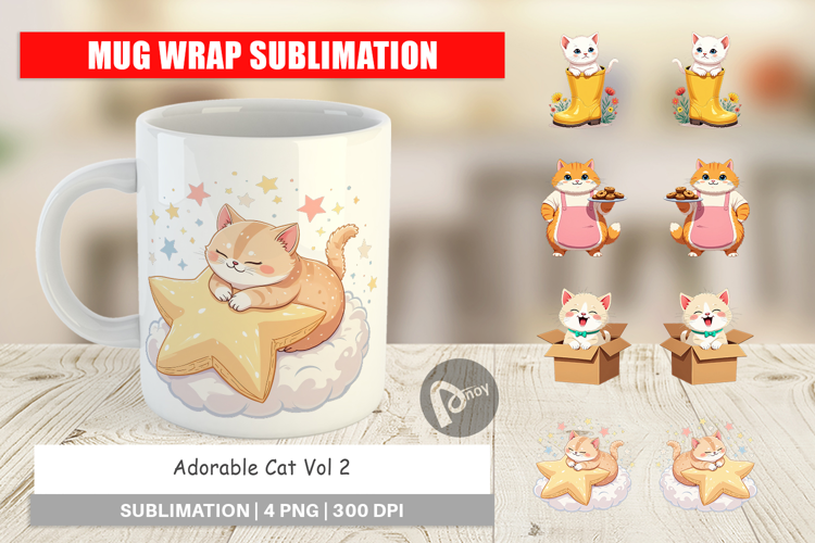 Mug Wrap Adorable Cat
