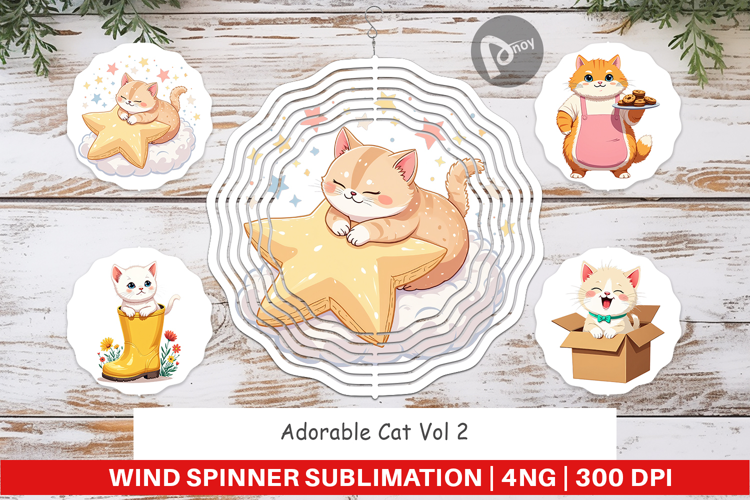 Wind Spinner Adorable Cat