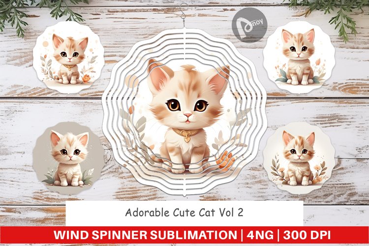 Wind Spinner Adorable Cute Cat