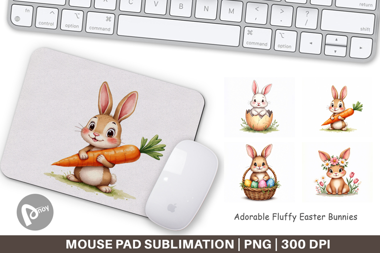 Fluffy Easter Bunnies Mouse Pad