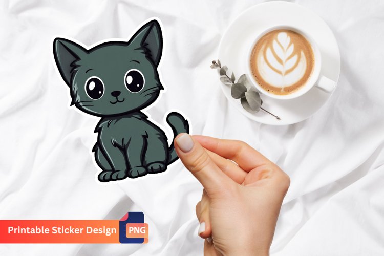 Adorable Kitten Sticker, Cute Animal Sticker, Cat Sticker