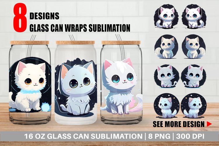 Adorable Little Baby Cat Glass Can Wraps