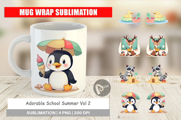 Mug Wrap Adorable School Summer