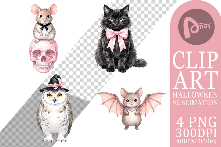 Spooky Coquette Animals Sublimation example image 1