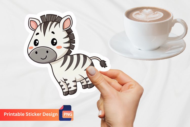 Adorable Zebra Sticker, Animal Sticker Collection