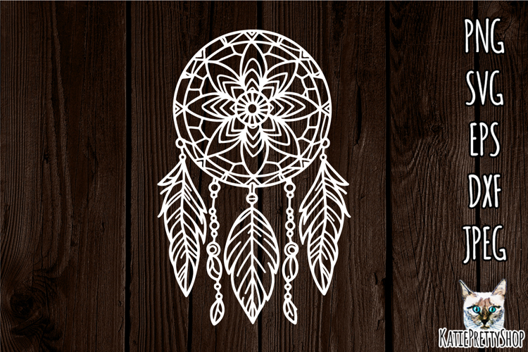 Dream Catcher SVG papercut, dreamcatcher laser cut file. example image 1
