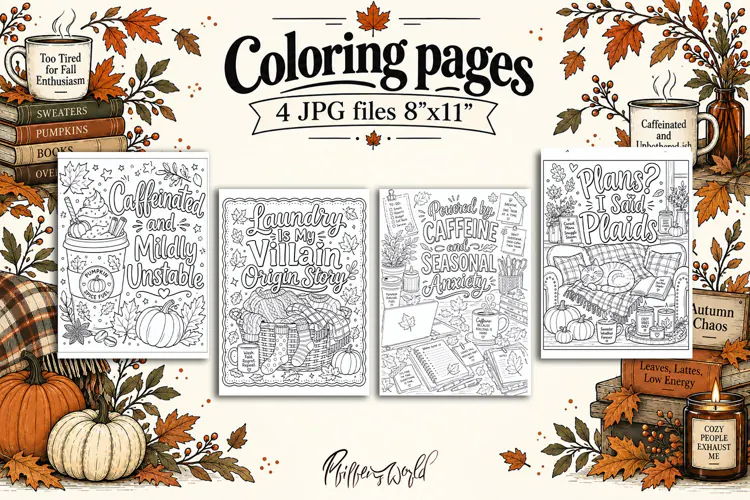 Funny Fall Adult Coloring Pages | Sarcastic Fall Quotes