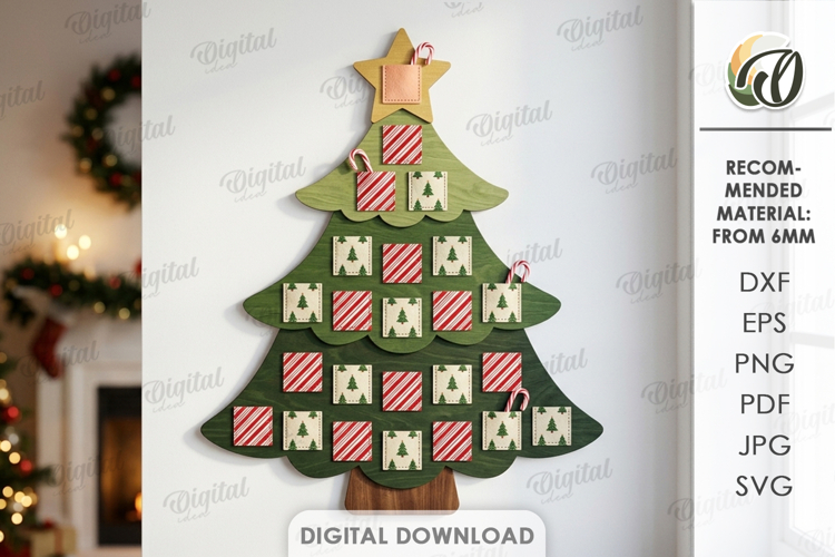 Advent Calendar Base Laser Cut. Christmas Countdown SVG