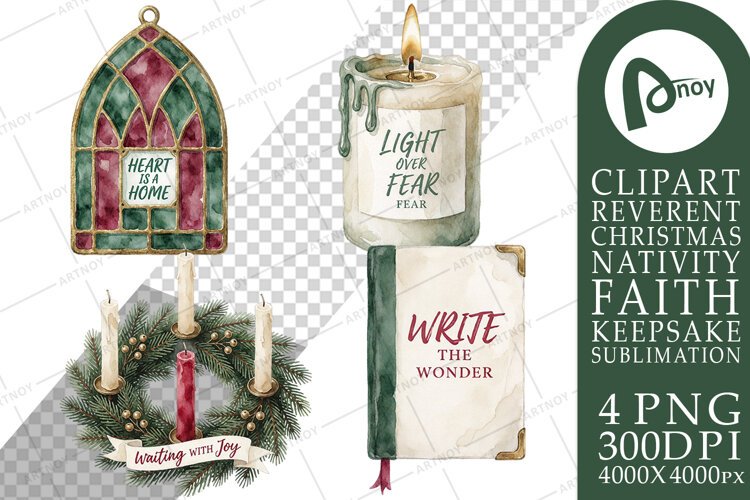 Advent Candle Countdown & Faith Notes Sublimation example image 1