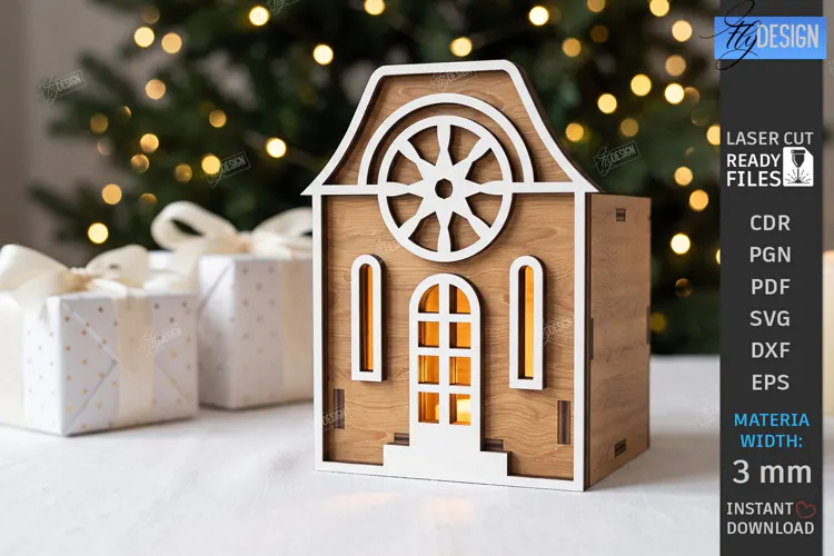 Christmas Advent Wreath Village Houses | Advent Calendar SVG
