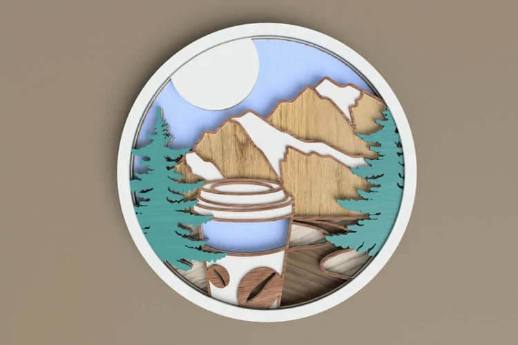 Layered Coffee To Go Laser Cut File | Coffee SVG