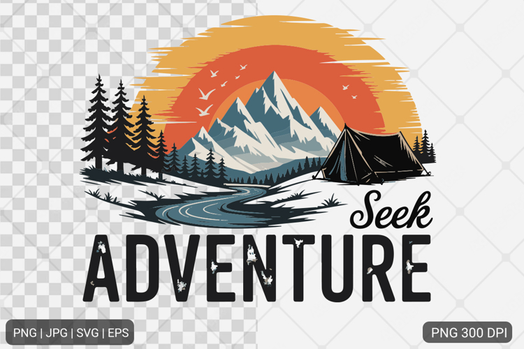 Vintage Mountain Adventure SVG PNG Sublimation