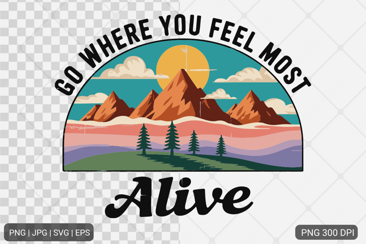 Vintage Mountain Adventure SVG PNG Sublimation