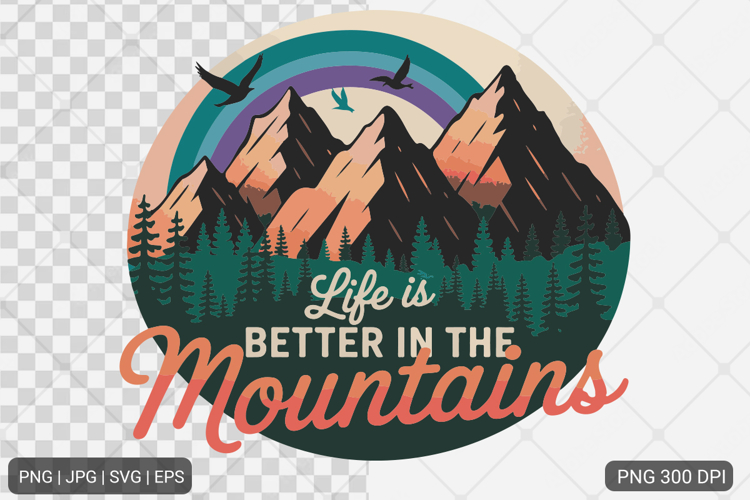 Vintage Mountain Adventure SVG PNG Sublimation