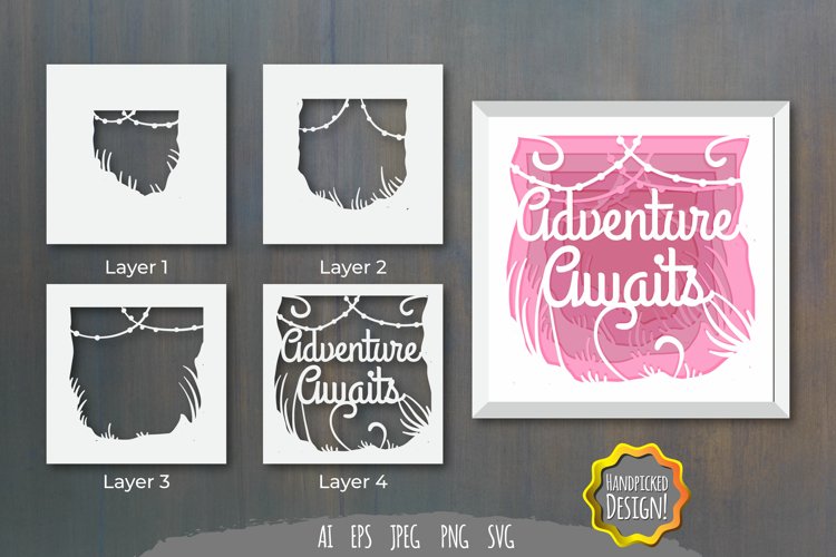 Adventure Await Layered Papercut 3D example image 1