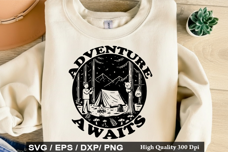 Adventure Awaits SVG - Camping Quotes Design