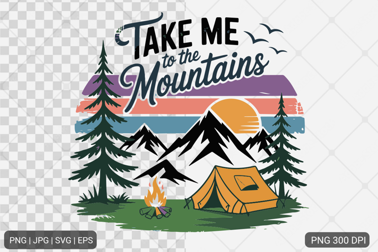 Vintage Mountain Adventure SVG PNG Sublimation