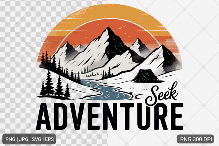Vintage Mountain Adventure SVG PNG Sublimation